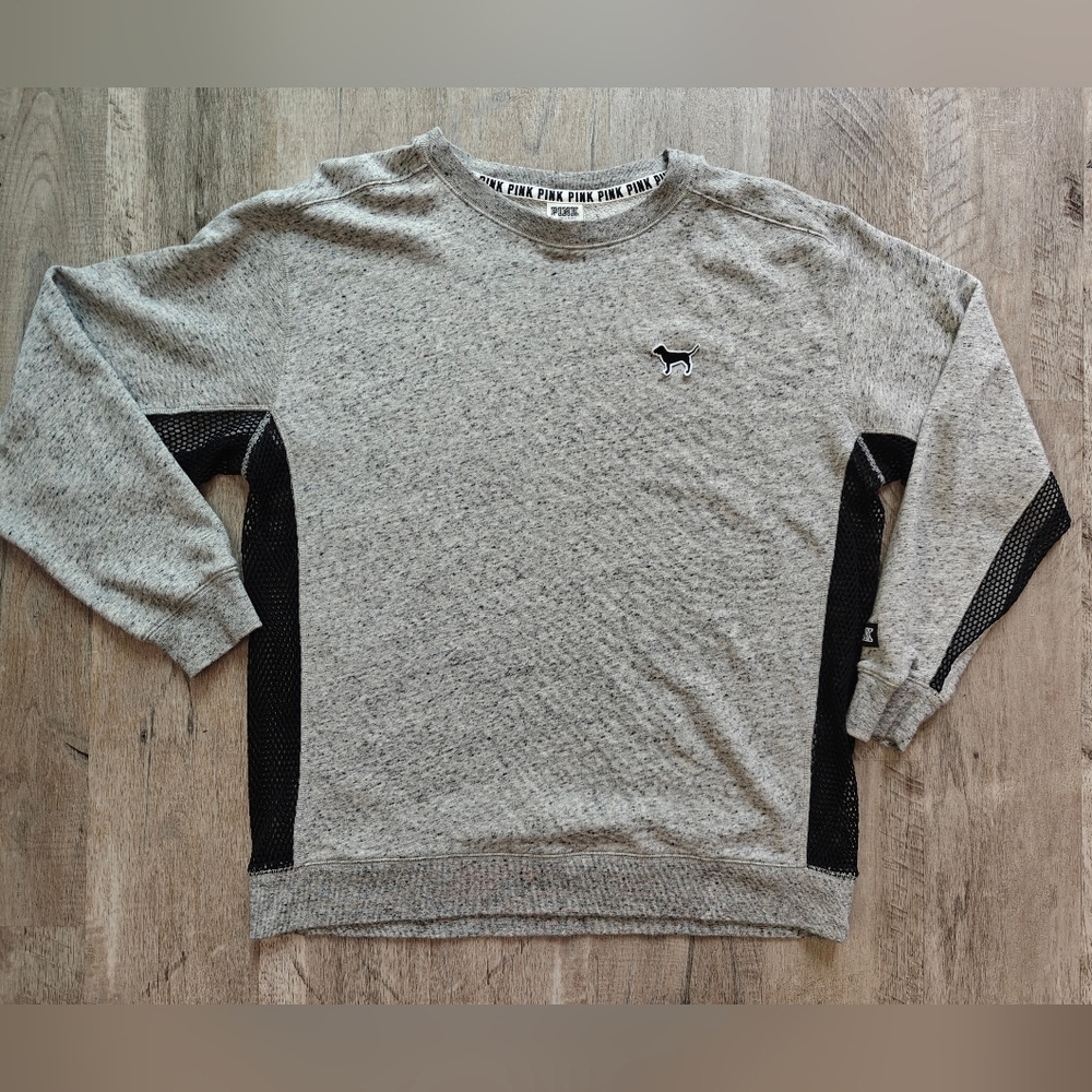 Victoria's Secret PINK Gray Mesh Sweater